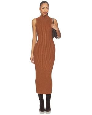 Lovers + Friends Cary Mock Neck Midi Dress - Brown