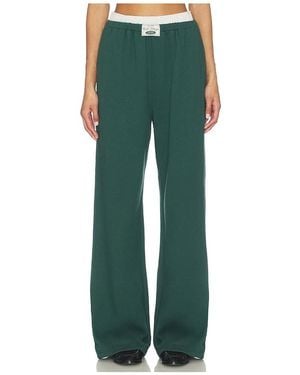 Gold Hinge Wide Leg Sweatpant - Green