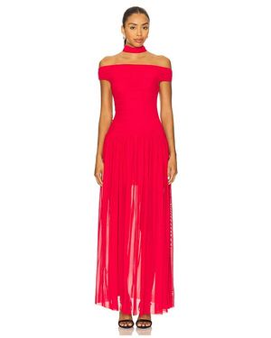Bec & Bridge Deija Off Shoulder Maxi Dress - Red