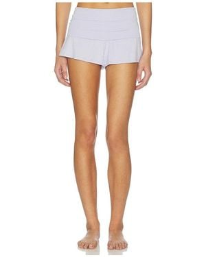 Lunya Soft Modal Rib Fold Over Shorts - White