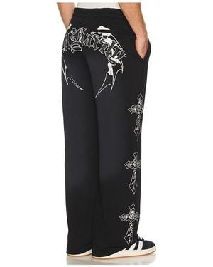 Ed Hardy Crosses Skulls Baggy Sweatpant - Black