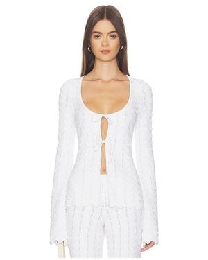 Lovers + Friends Polly Tie Front Cardigan - White