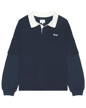 Rhude Polohemd Striped Layered - Blau