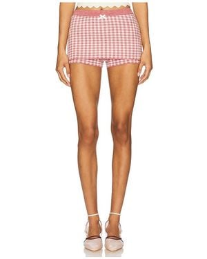 For Love & Lemons Gingham Knit Skort - Purple