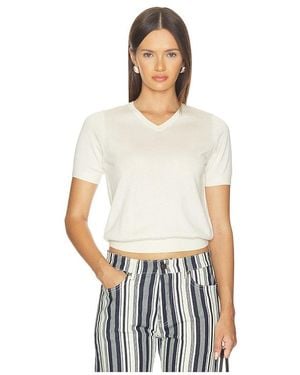 RENGGLI V-Neck Knit Tee - White
