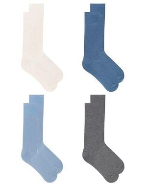 Calvin Klein 4 Pack Rayon Bamboo Dress Crew Socks - Blue
