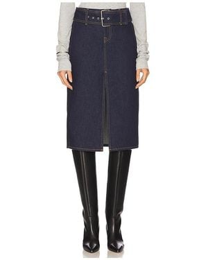 GRLFRND Norma Midi Skirt - Blue