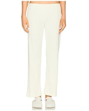 DONNI. Pointelle Simple Cropped Pant - White