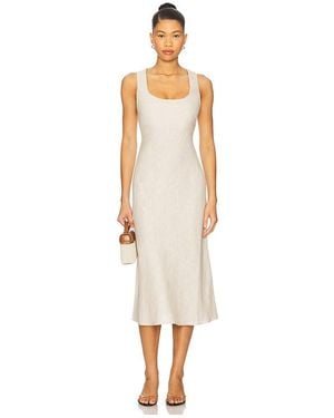 L'academie Eula Linen Midi Dress - White