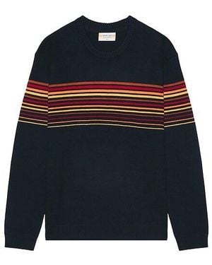 Marine Layer Thompson Stripe Jumper - Blue