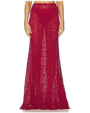 L'academie Zelie Maxi Skirt - Red
