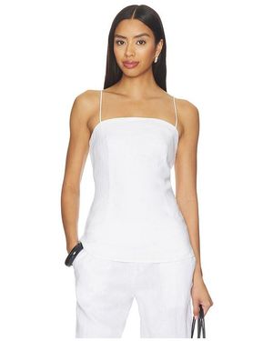 AEXAE Linen Strap Top - White