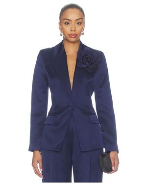 Nadine Merabi Satin Blazer - Blue