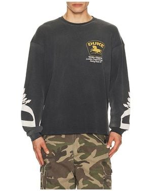 Duke & Dexter Dr3 Sponsors Waffle Long Sleeve Tee - Grey