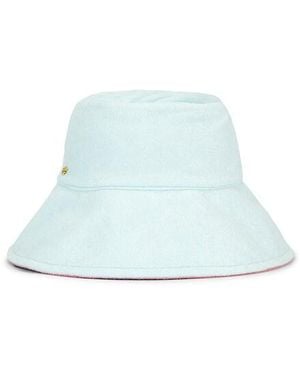 Lele Sadoughi Reversible Terry Long Brim Bucket Hat - White