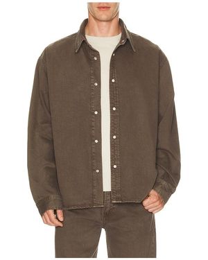 FRAME Relaxed Denim Overshirt - Brown