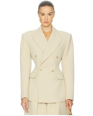 Helsa The Double Breasted Curve Jacket - Natural