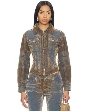 KNWLS Flock Denim Jacket - Brown