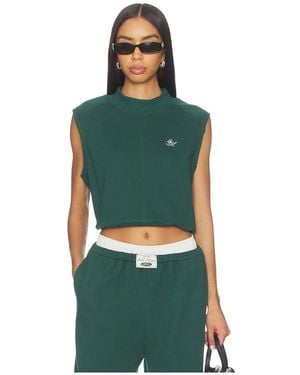 Gold Hinge Mock Neck Sleeveless Top - Green
