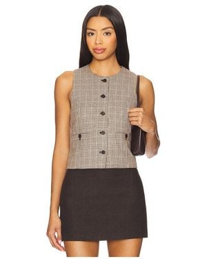 Blank NYC Plaid Vest - Brown