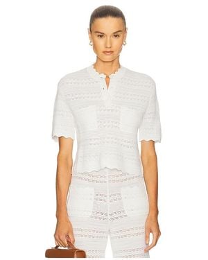 Helsa Kaitltn Scalloped Top - White