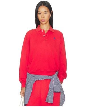 Polo Ralph Lauren Island Fleece Polo Sweatshirt - Red