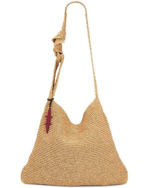 Free People Bolsa De Paja Coastal Crush En Color Neutral Talla - Neutro