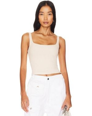 LNA Scoop Ribbed Tank - White