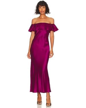 DANNIJO Off The Shoulder Midi Dress - Purple