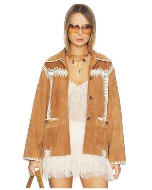 Sea Irena Suede Jacket With Crochet - Natural