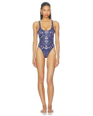 Oceanus Dream Shell High Rise Swimsuit - Blue