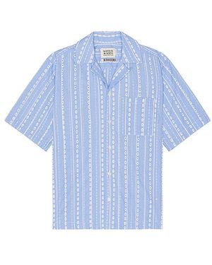 Scotch & Soda Striped Short Sleeve Shirt - Blue