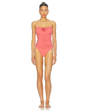 Susana Monaco Flower Gathered One Piece Swimsuit - Orange