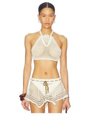 MY BEACHY SIDE Dune Hand-Crocheted Top - Natural