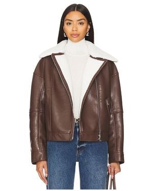 Jonathan Simkhai Nyx Faux Leather Sherpa Moto Jacket - Blue