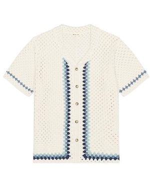 Marine Layer Archive Ace Crochet Resort Shirt - White