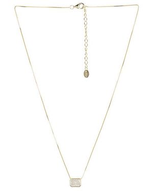Shashi Emerald Cut Bezel Necklace - White