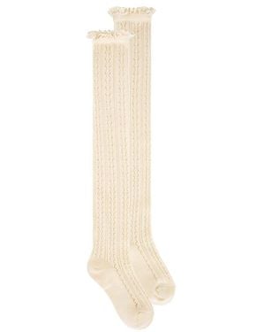 Free People Misty Net Pointelle Tall Socks - White