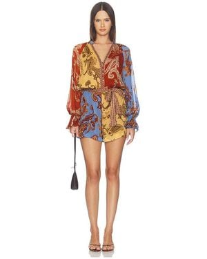 Hemant & Nandita Romper With Tie Belt - Orange