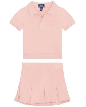 Polo Ralph Lauren Conjunto De Camisa Y Falda En Color Rose Talla (También En 6, 3, 4, 5) - Rosa