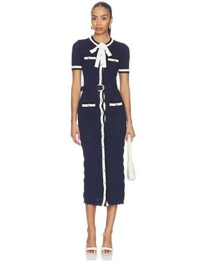 Self-Portrait Kleid Midi Dress - Blau