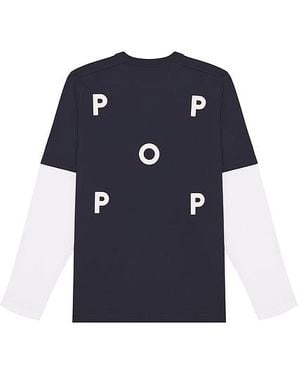 Pop Trading Co. Langarmshirt Logo - Blau
