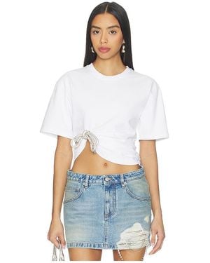 Area Crystal Knot T-Shirt - White