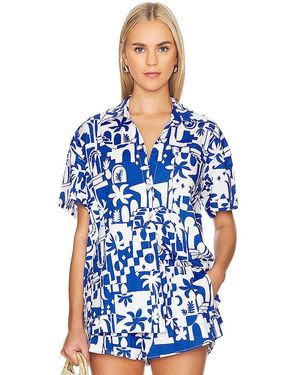 Show Me Your Mumu Camisa Botones Parker En Color Multi Talla (También En L, S) - Azul