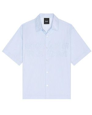 BOILER ROOM Poplin Short Sleeve Shirt - Blue