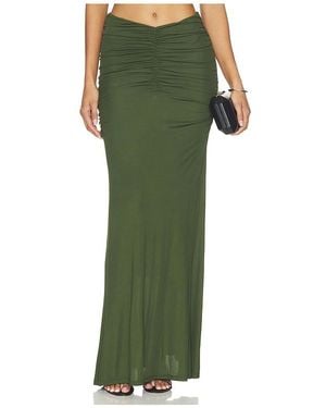 Alice + Olivia Shannon Ruched Hip Maxi Skirt - Green