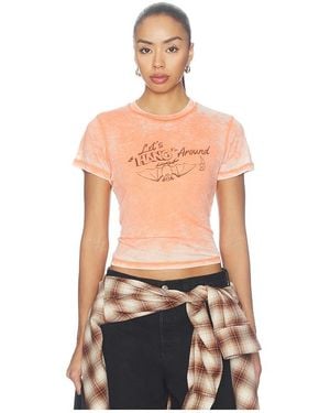 Daydreamer Let?S Hang Around Burnout Vintage Tee - Black