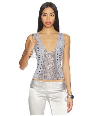 Jaded London Studded Sequin タンクトップ - ブルー