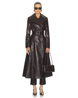 Bardot Andros Faux Croc Leather Coat - Black