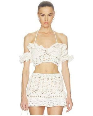 Aniye Records Mabel Ruffle Top - White